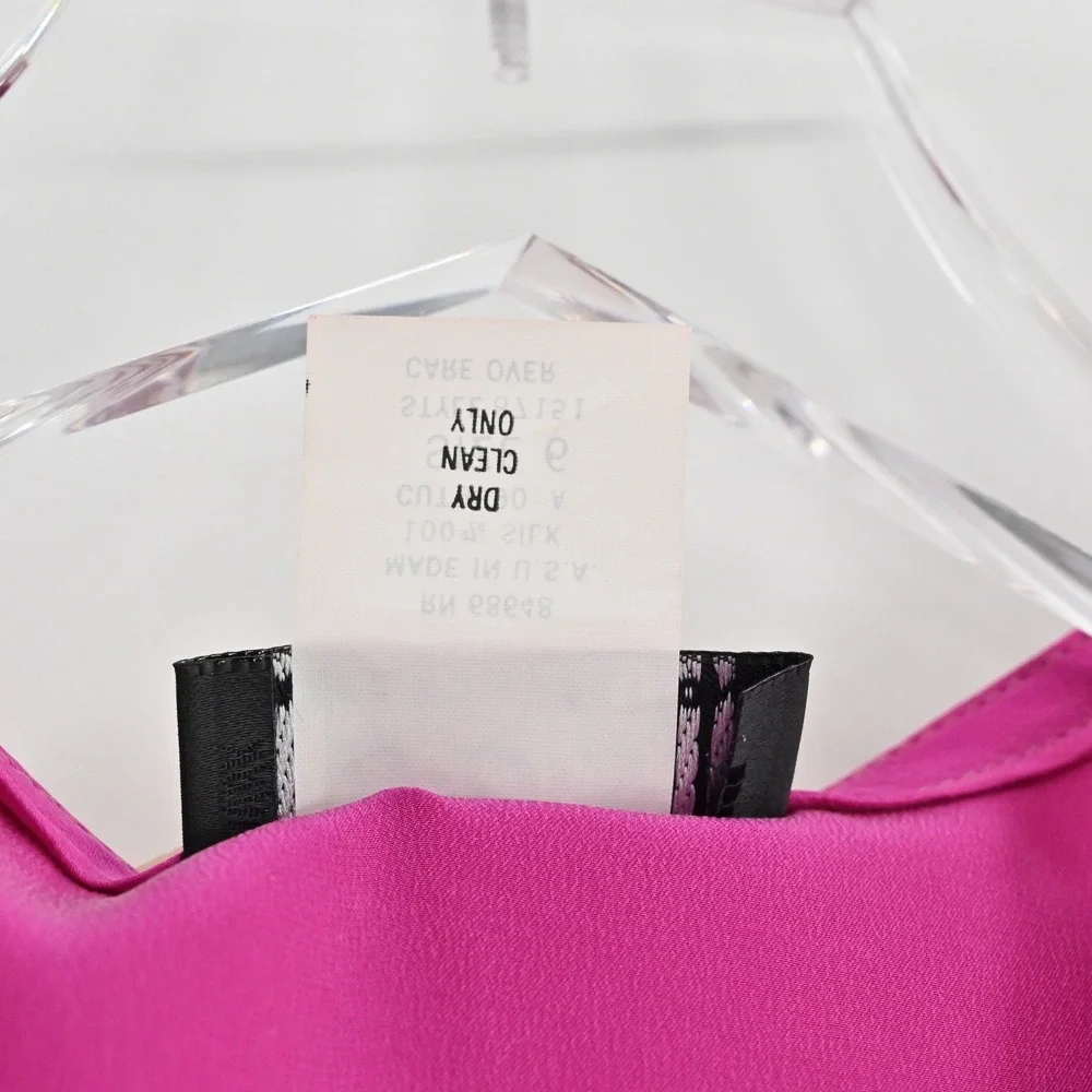 Vtg ABS Pink Silk‎ Dress Size 6 Draped Bust Romantic Cocktail Dopamine Y2k 90s
